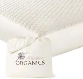 100% Organic Cotton Mattress Protector - Breathable Quilted Fitted Mattress Pad Cover, 17" Deep Pocket