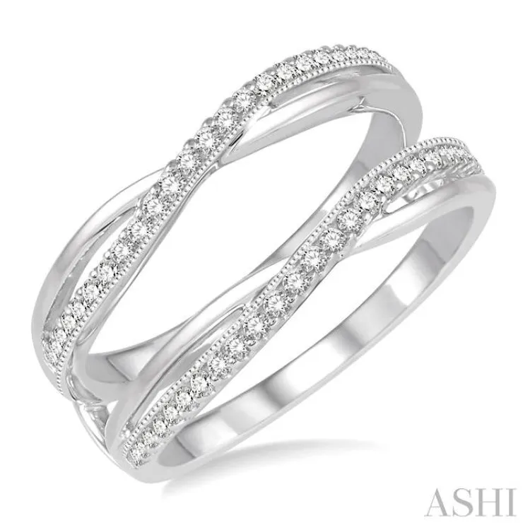 1/4 Ctw Round Diamond Insert Ring in 14K White Gold