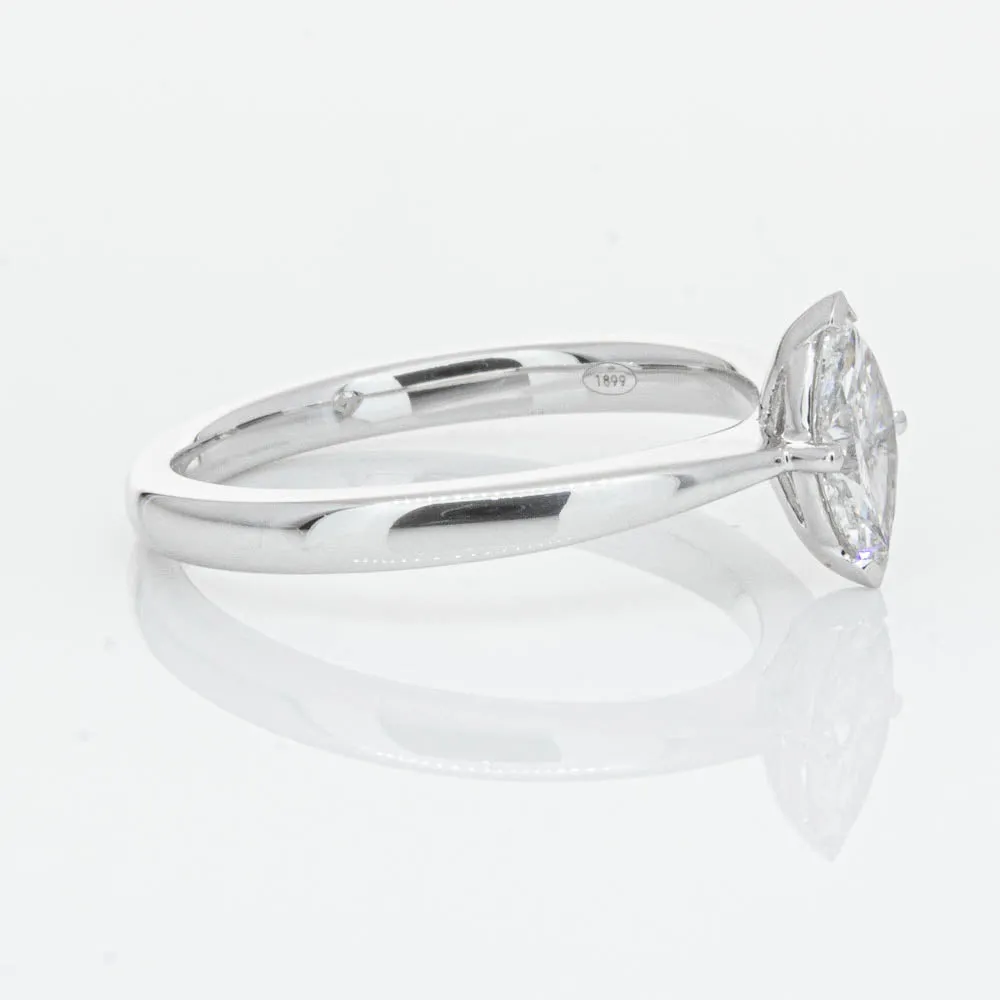 18ct White Gold .50ct Marquise Cut Diamond Royale Ring