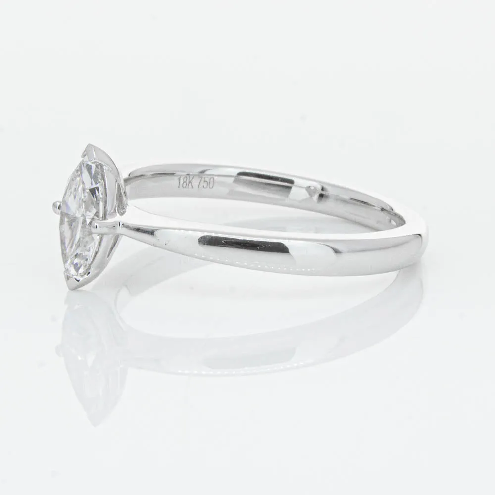 18ct White Gold .50ct Marquise Cut Diamond Royale Ring