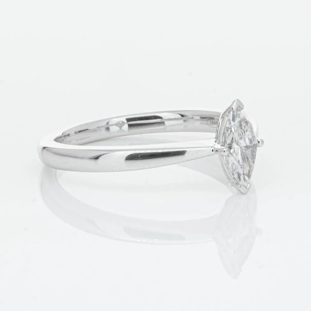 18ct White Gold .50ct Marquise Cut Diamond Royale Ring