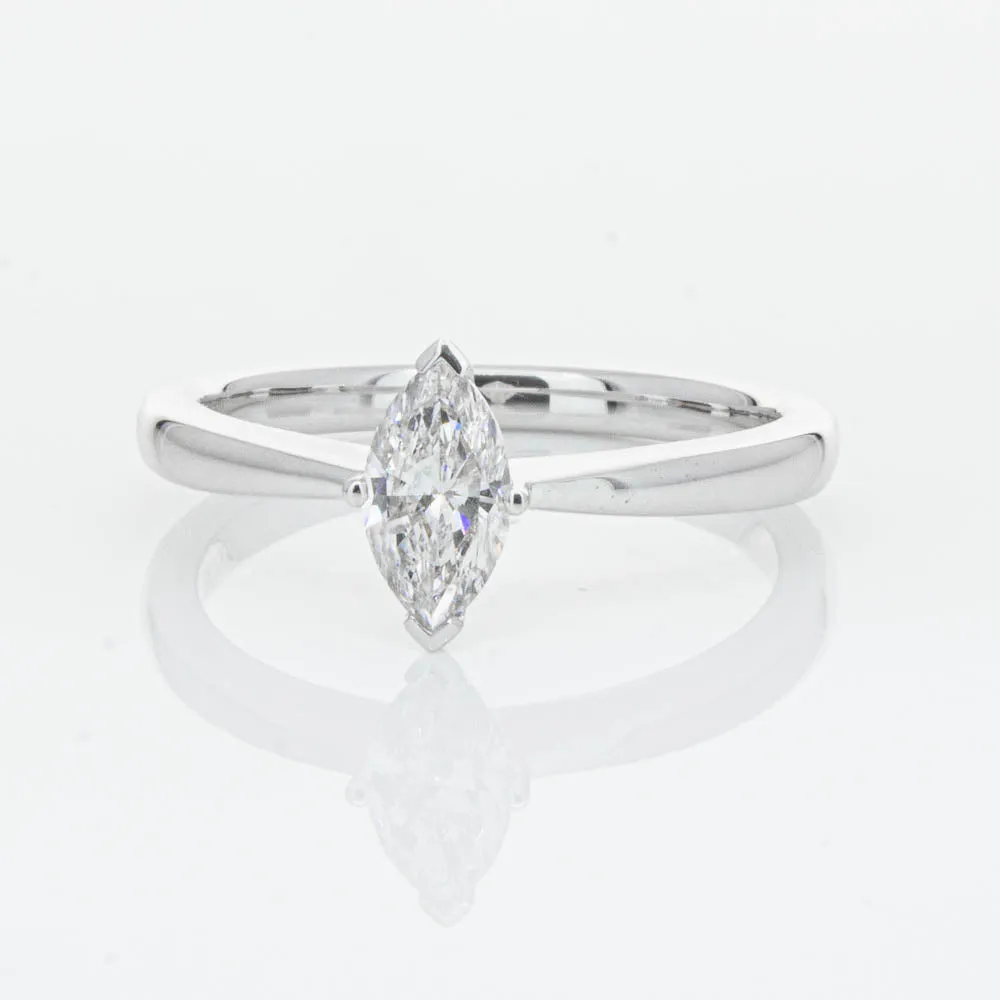 18ct White Gold .50ct Marquise Cut Diamond Royale Ring