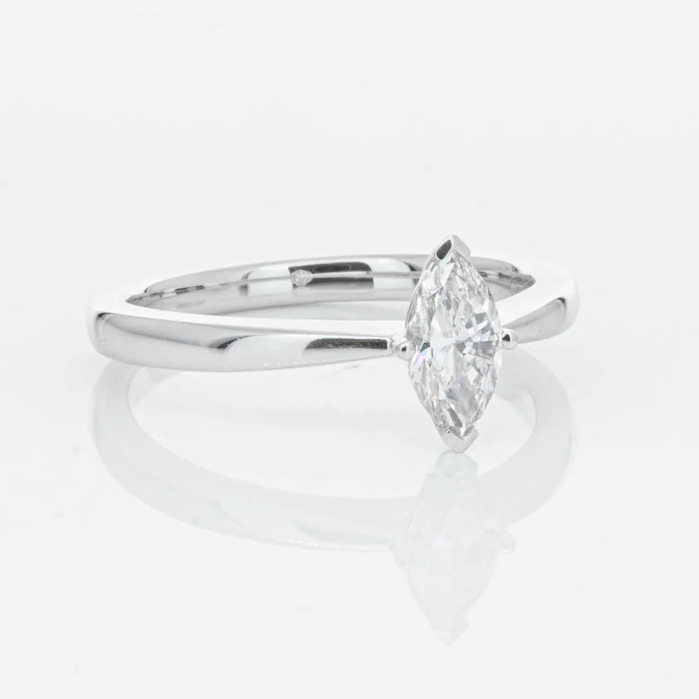 18ct White Gold .50ct Marquise Cut Diamond Royale Ring