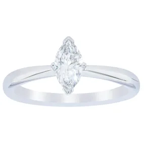 18ct White Gold .50ct Marquise Cut Diamond Royale Ring