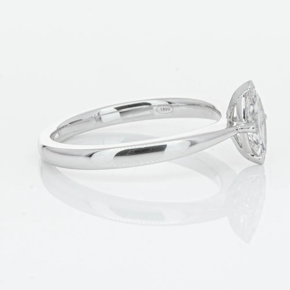 18ct White Gold .50ct Marquise Cut Diamond Royale Ring