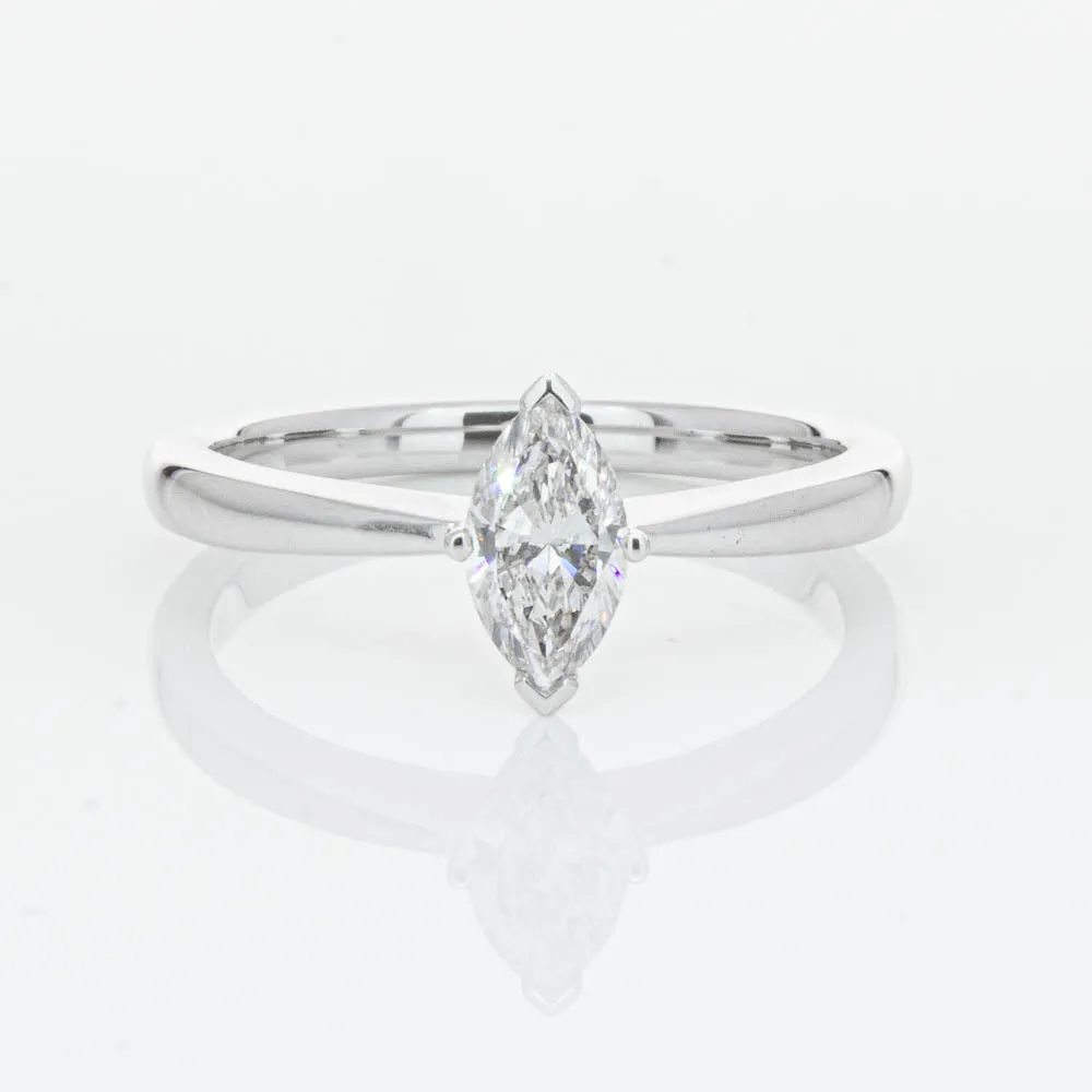 18ct White Gold .50ct Marquise Cut Diamond Royale Ring