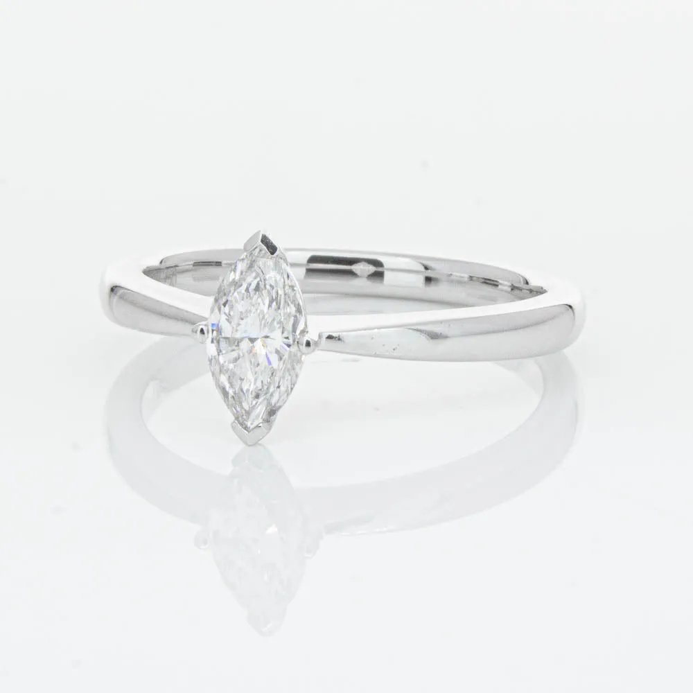 18ct White Gold .50ct Marquise Cut Diamond Royale Ring