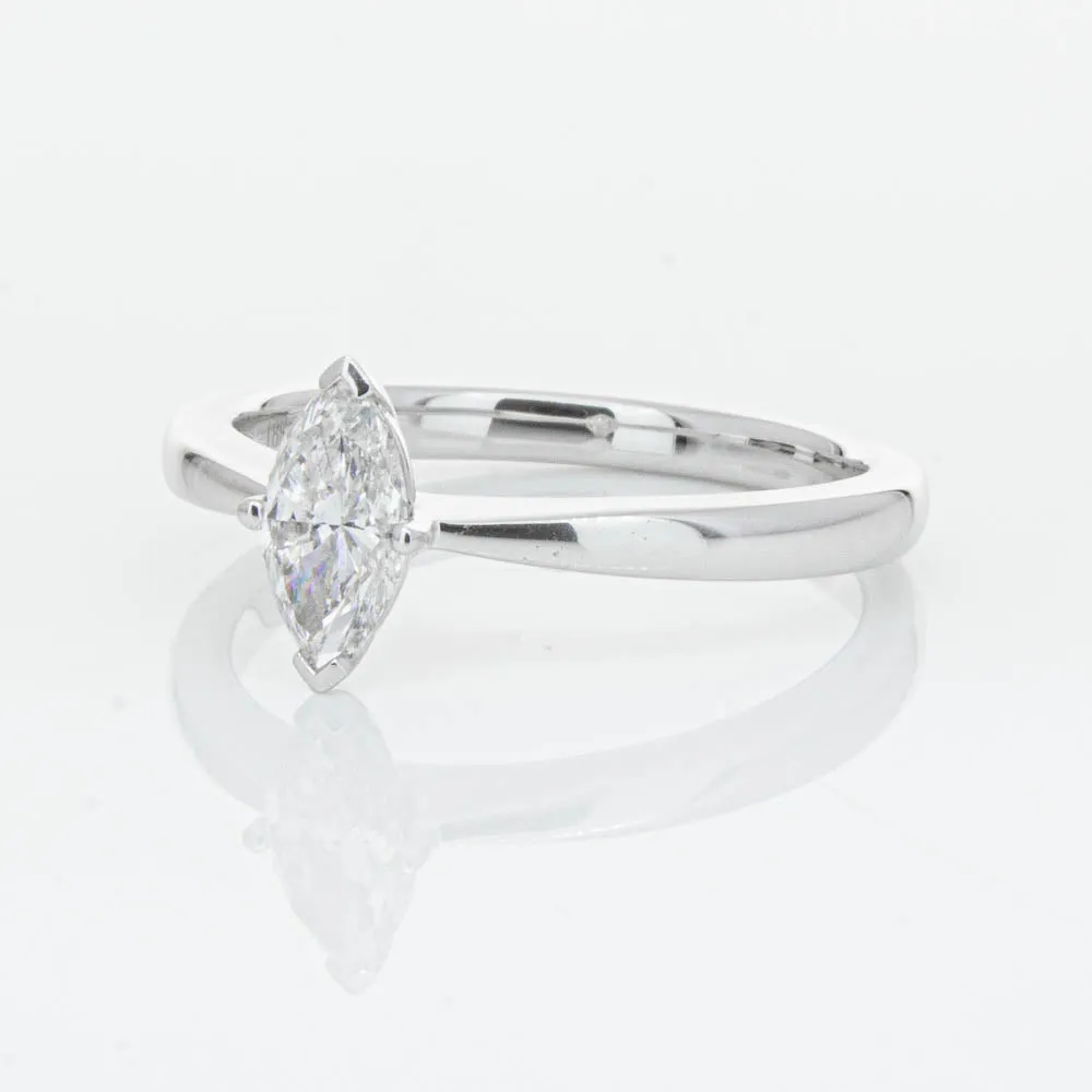 18ct White Gold .50ct Marquise Cut Diamond Royale Ring