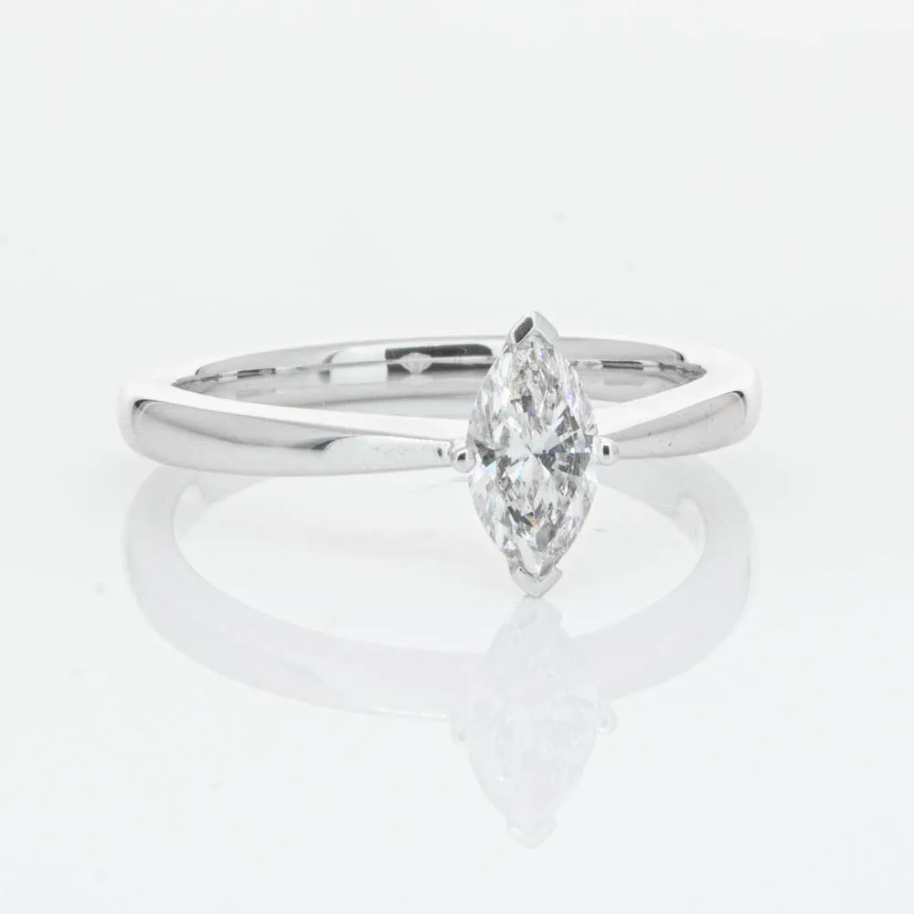 18ct White Gold .50ct Marquise Cut Diamond Royale Ring