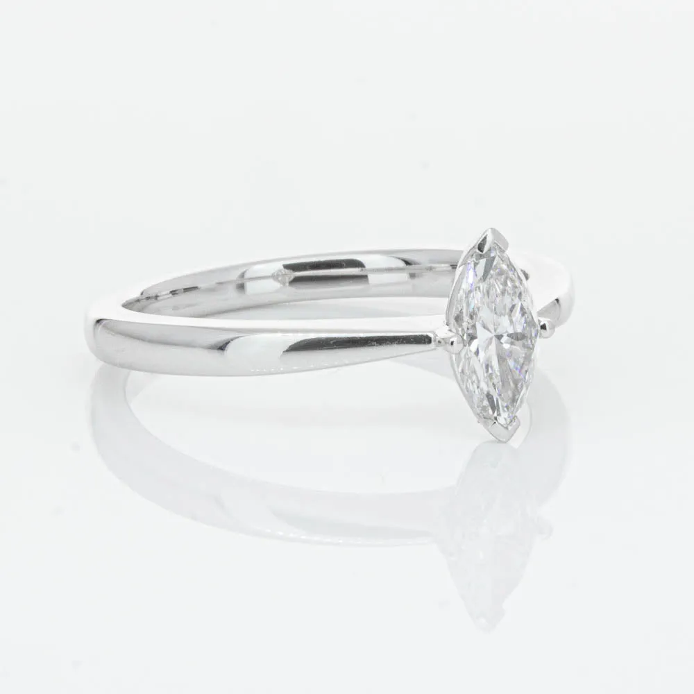 18ct White Gold .50ct Marquise Cut Diamond Royale Ring