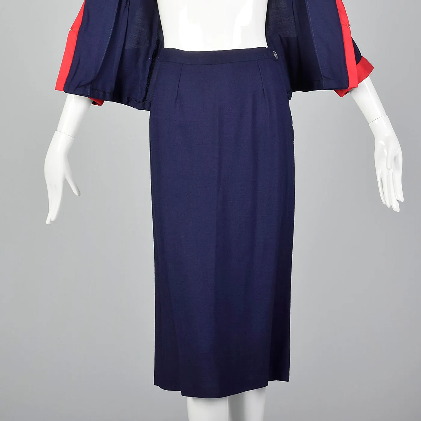 1950s Navy Sailor Style Skirt Suit