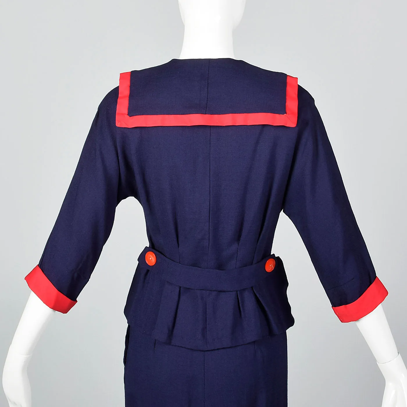 1950s Navy Sailor Style Skirt Suit