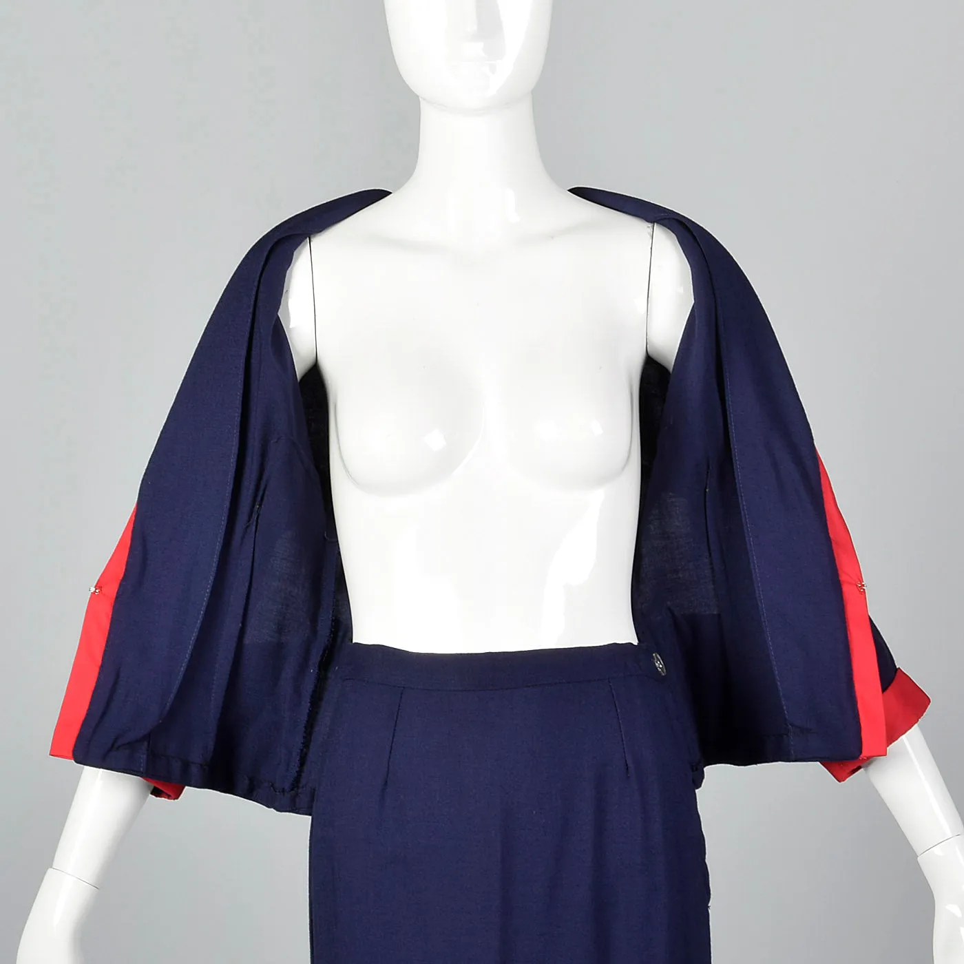 1950s Navy Sailor Style Skirt Suit