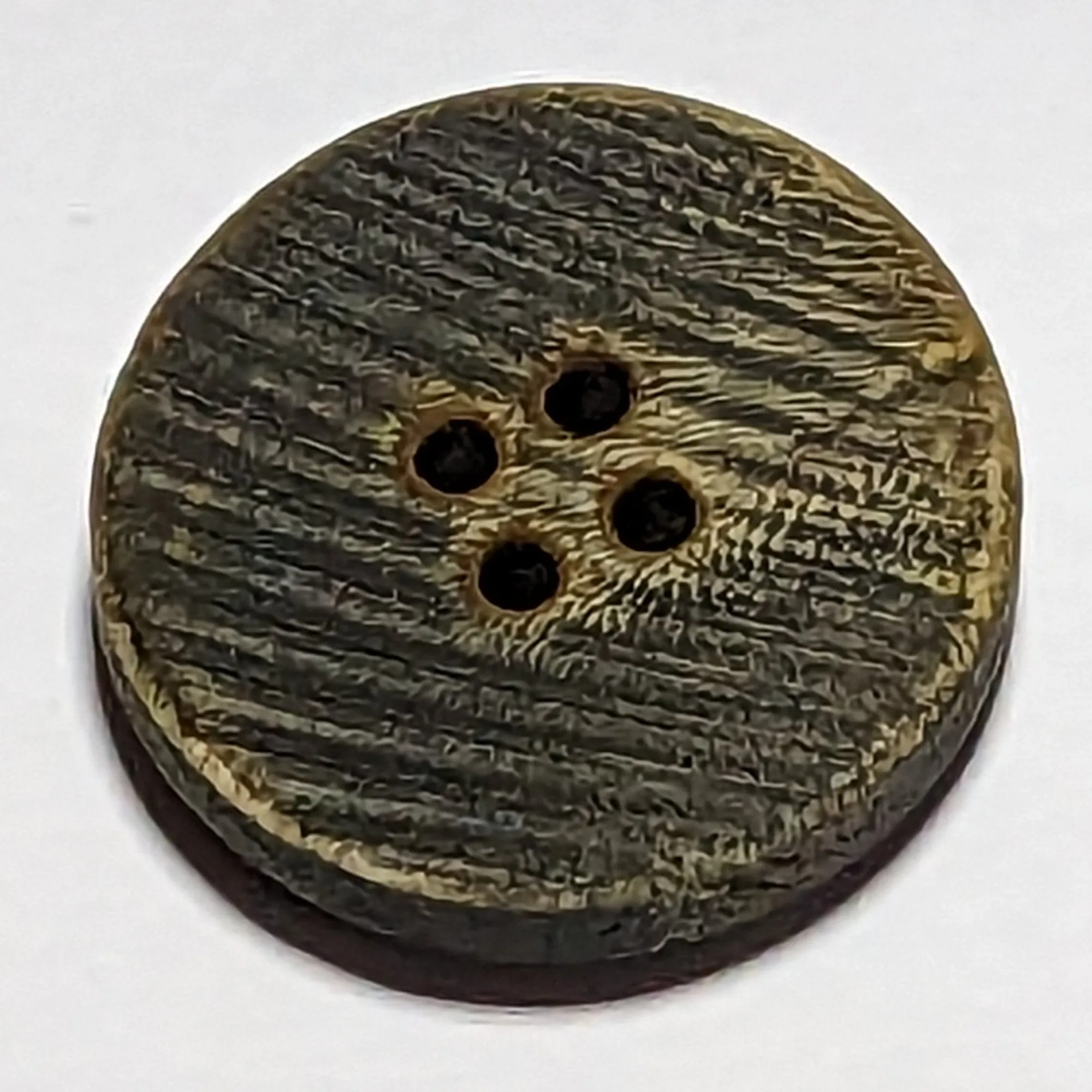 23mm or 15mm Eco Dark Brown Horn 4 Hole Buttons