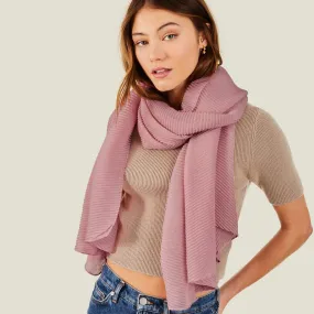 Accessorize London Women's Lightweight Pleated Scarf Pink