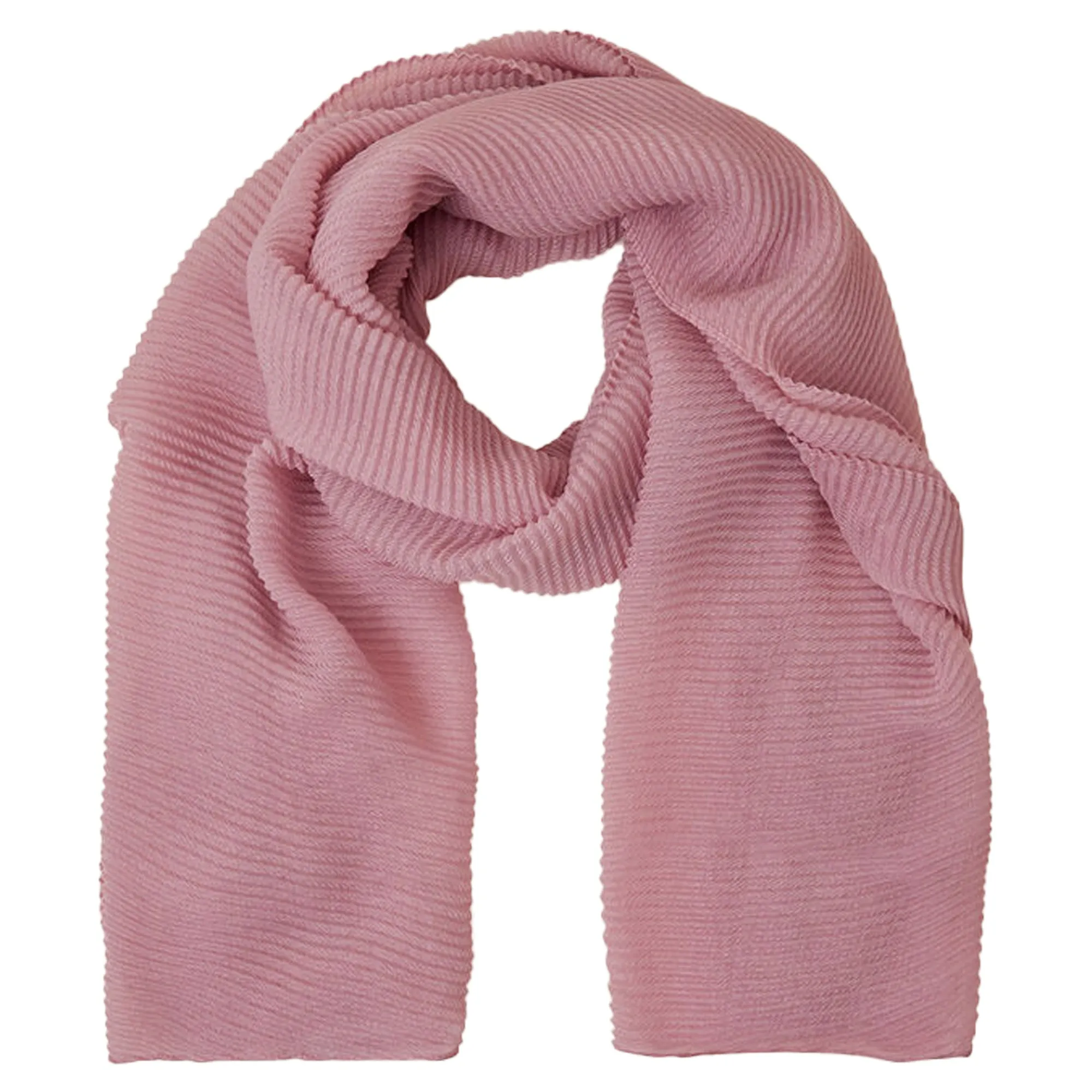 Accessorize London Women's Lightweight Pleated Scarf Pink