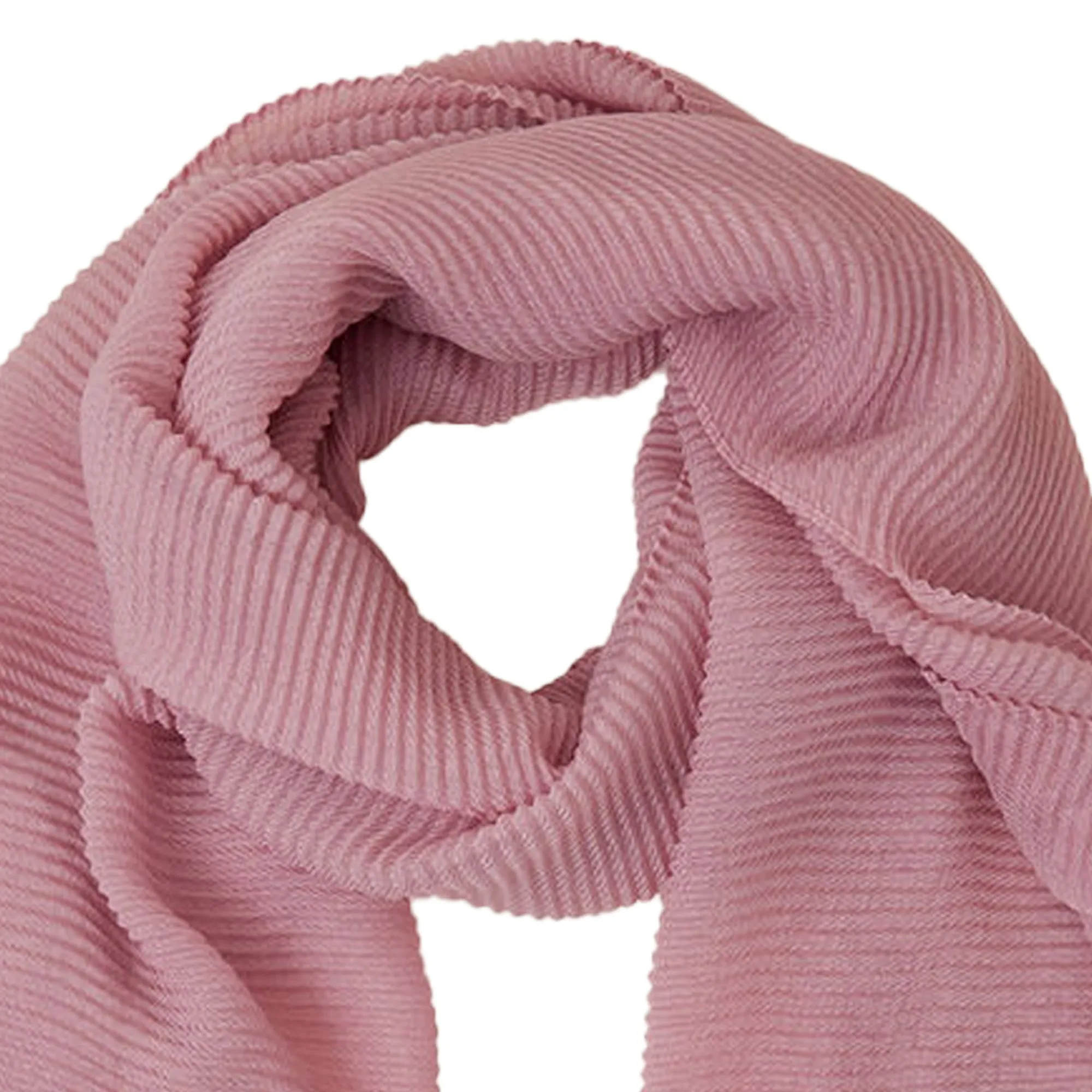 Accessorize London Women's Lightweight Pleated Scarf Pink