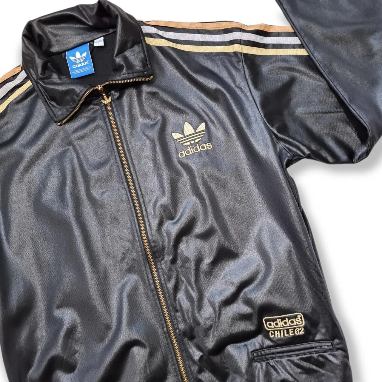 Adidas Chile 62 rare Collectors Track Jacket with Golden Logo Embroidery Size Large