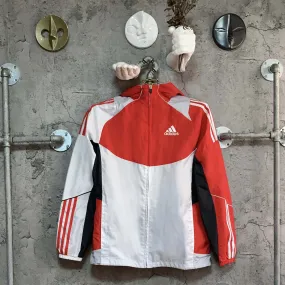 adidas jogging jacket red