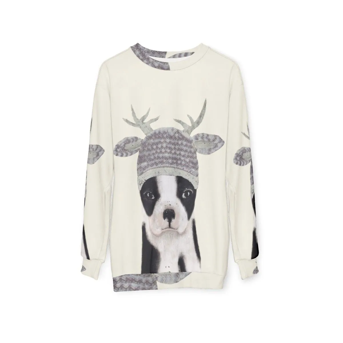 Adorable Boston Terrier Sweatshirt with Cute Dog Art