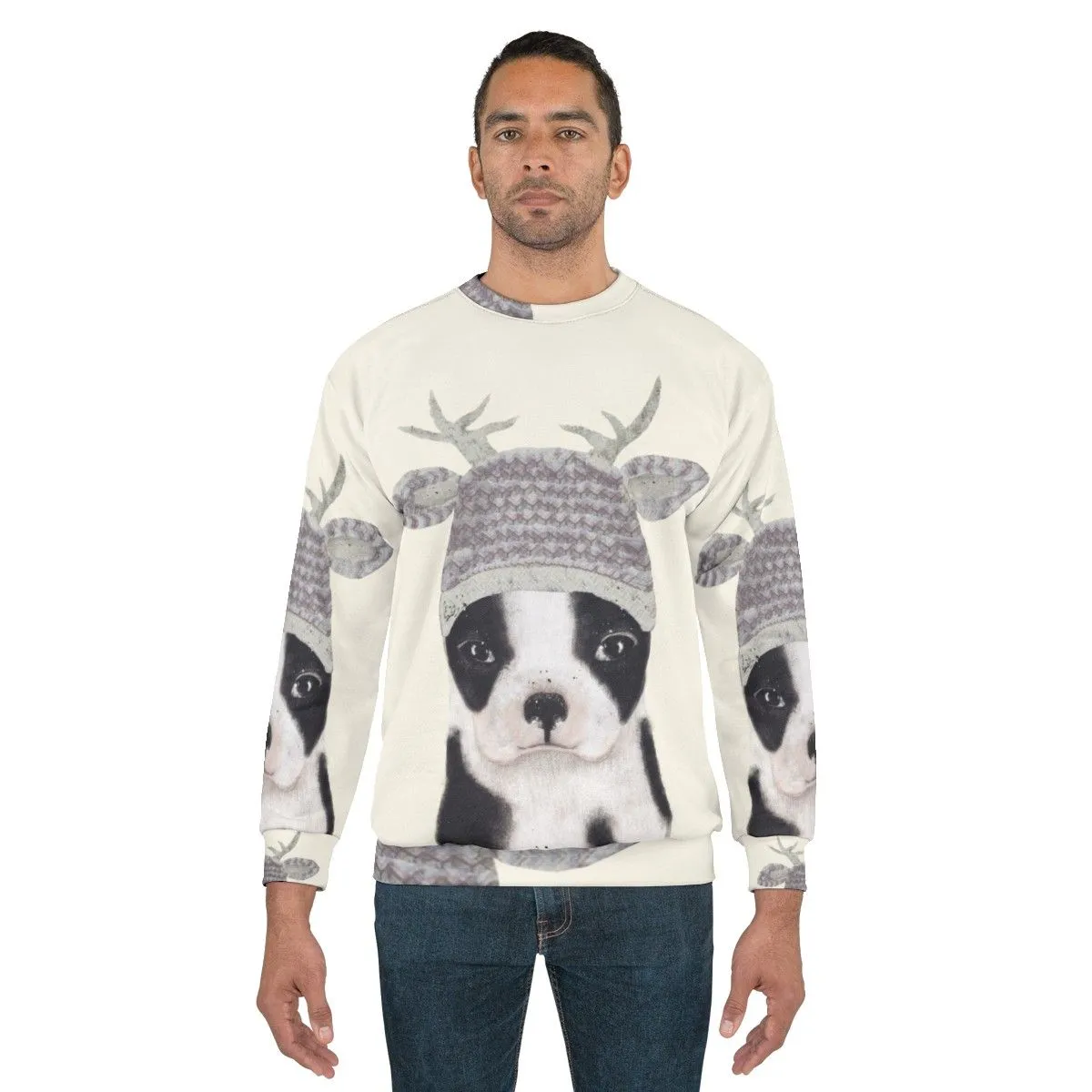 Adorable Boston Terrier Sweatshirt with Cute Dog Art