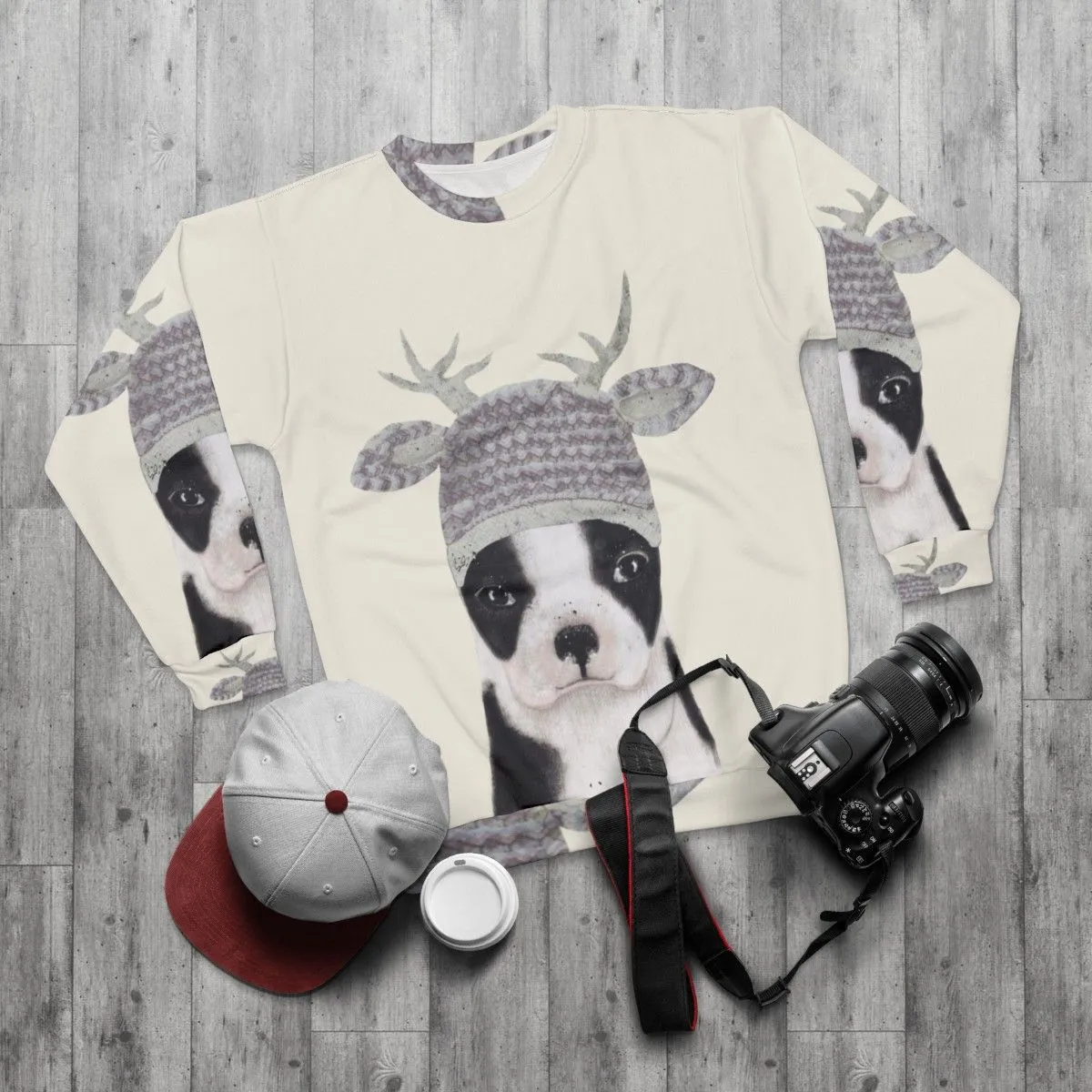 Adorable Boston Terrier Sweatshirt with Cute Dog Art