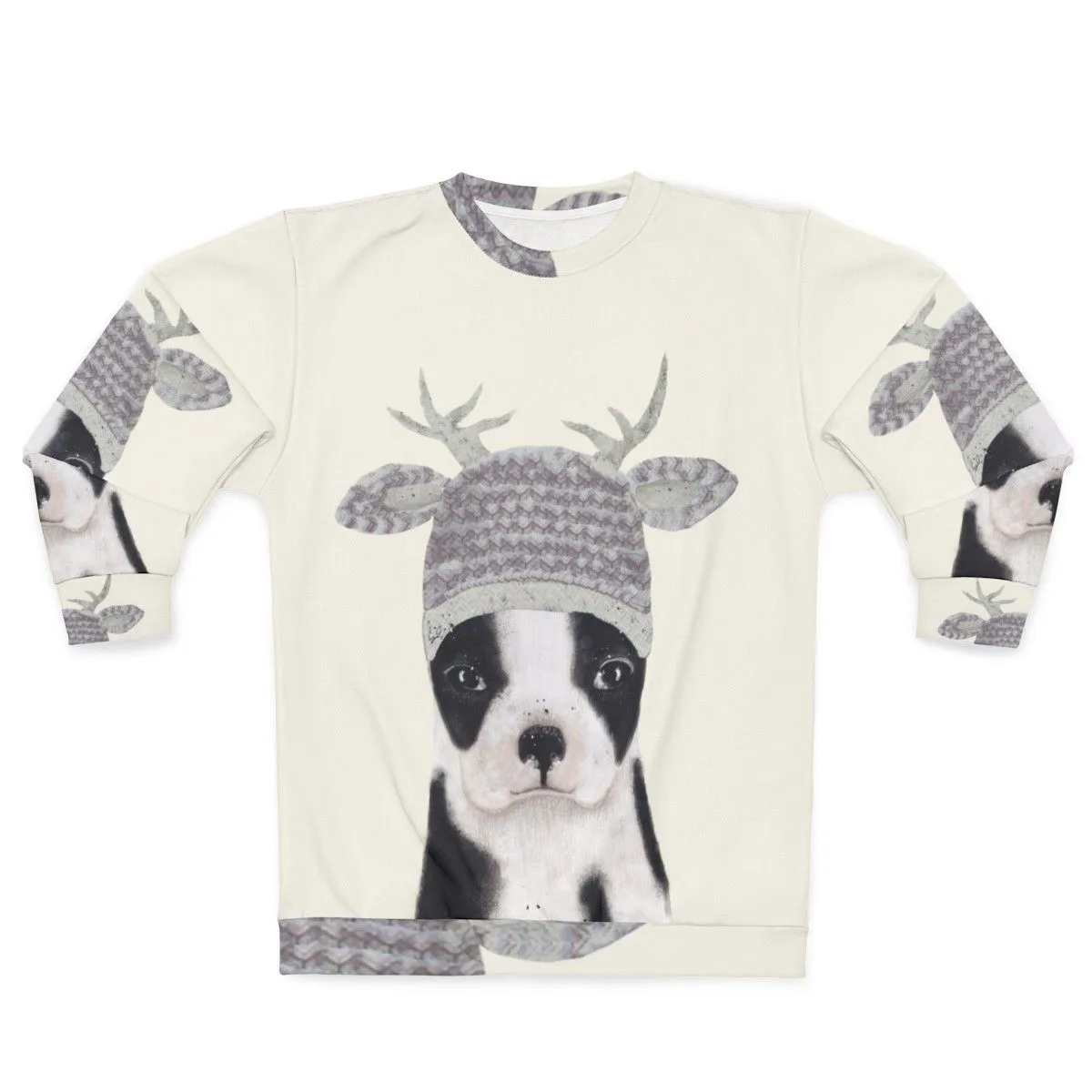 Adorable Boston Terrier Sweatshirt with Cute Dog Art