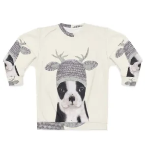 Adorable Boston Terrier Sweatshirt with Cute Dog Art