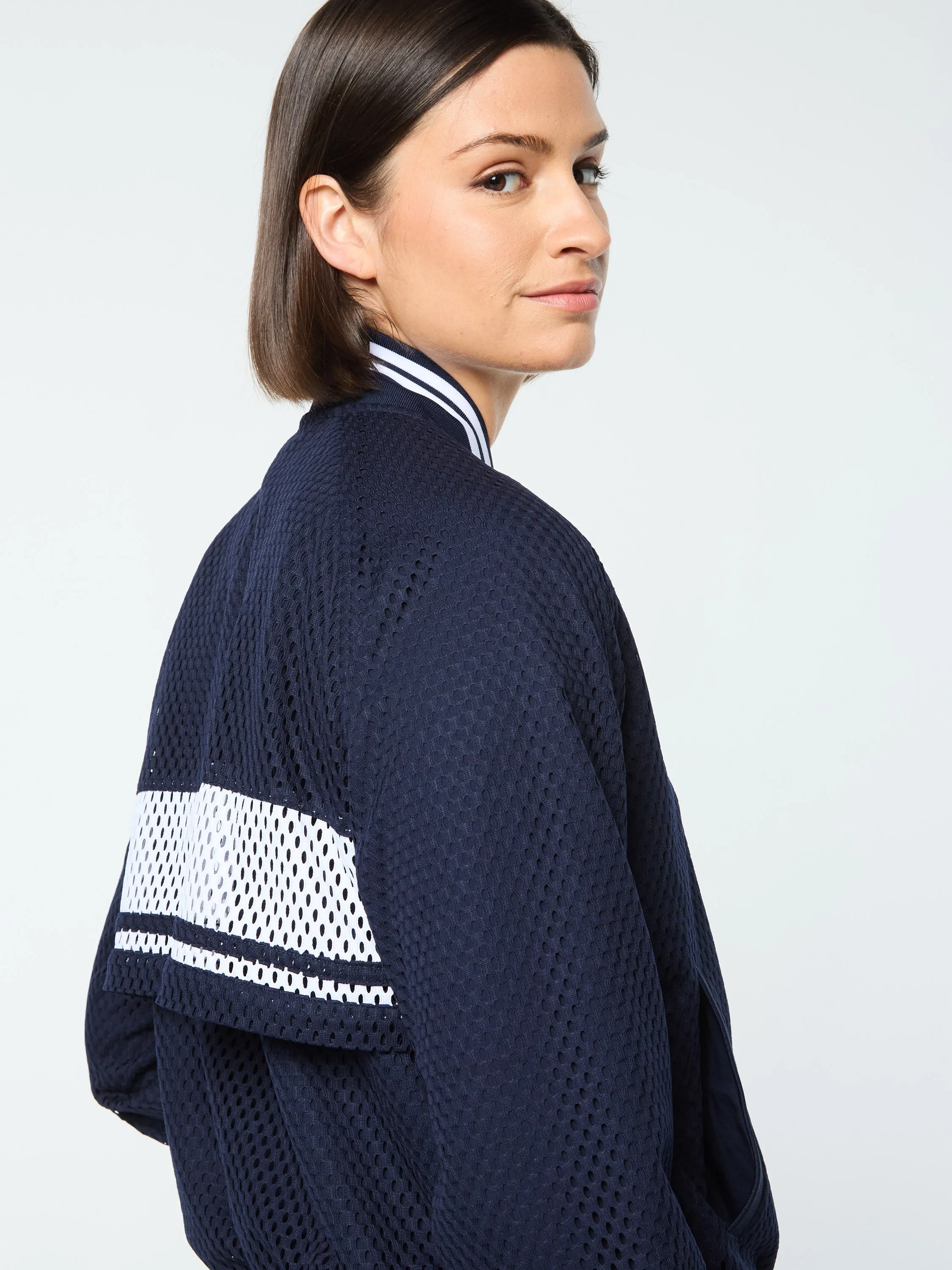 Adria Mesh Track Jacket- Maritime Blue