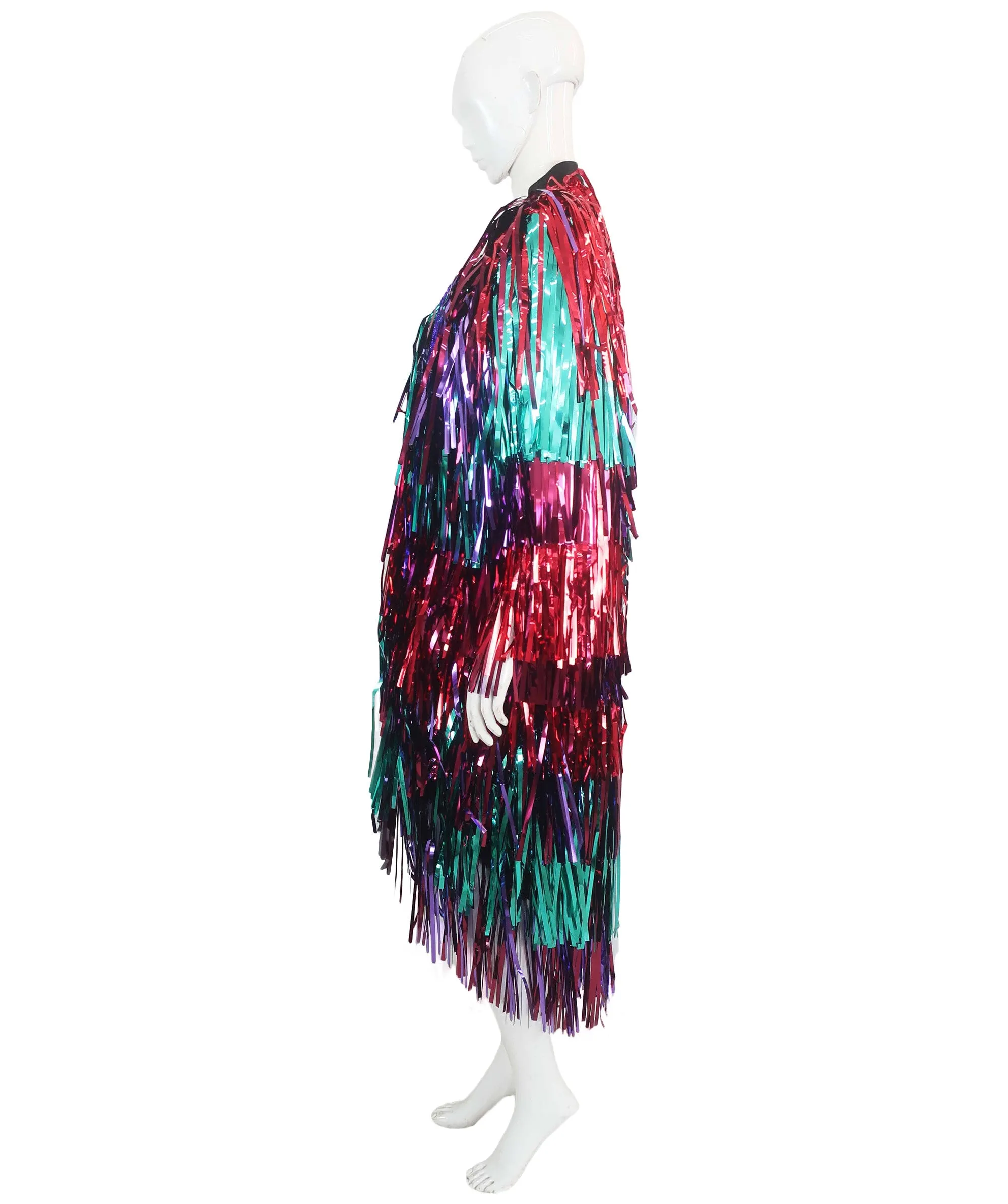 Adult Unisex Multicolored Loose Fit Tinsel Jacket | Perfect for Halloween | Synthetic Material