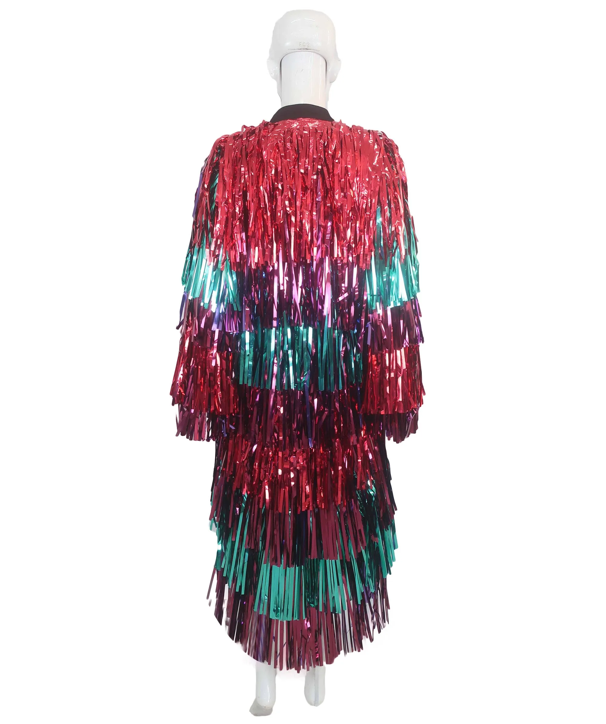 Adult Unisex Multicolored Loose Fit Tinsel Jacket | Perfect for Halloween | Synthetic Material