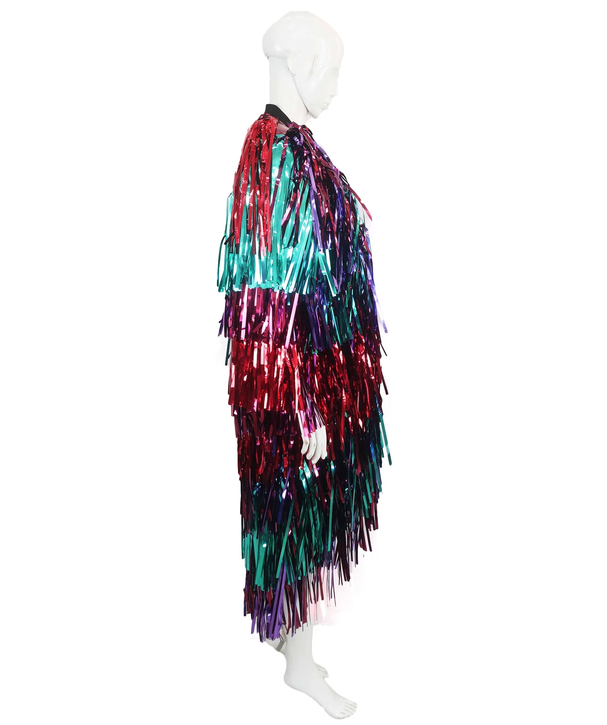 Adult Unisex Multicolored Loose Fit Tinsel Jacket | Perfect for Halloween | Synthetic Material