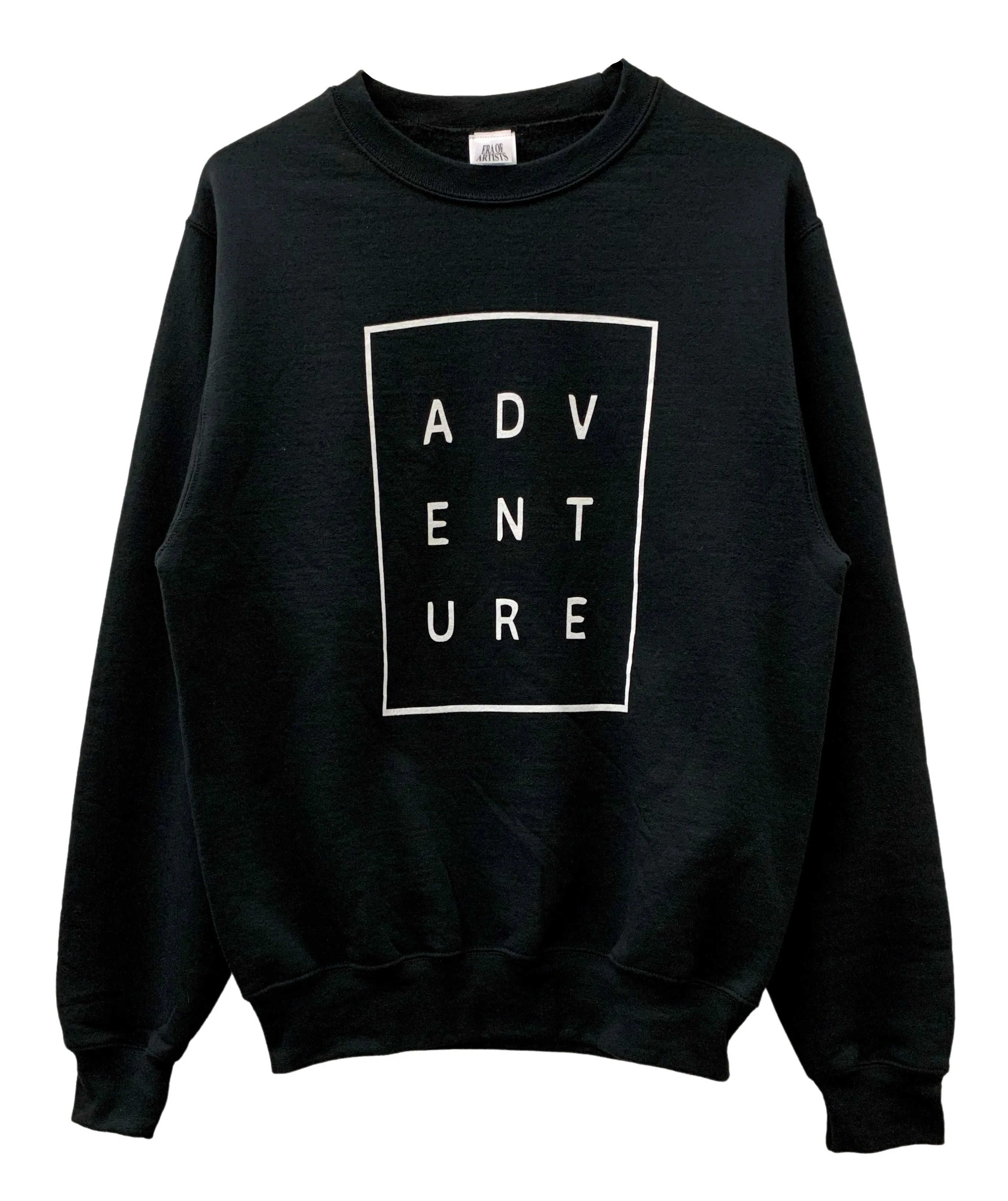 ADVENTURE Black Graphic Unisex Crewneck Sweatshirt