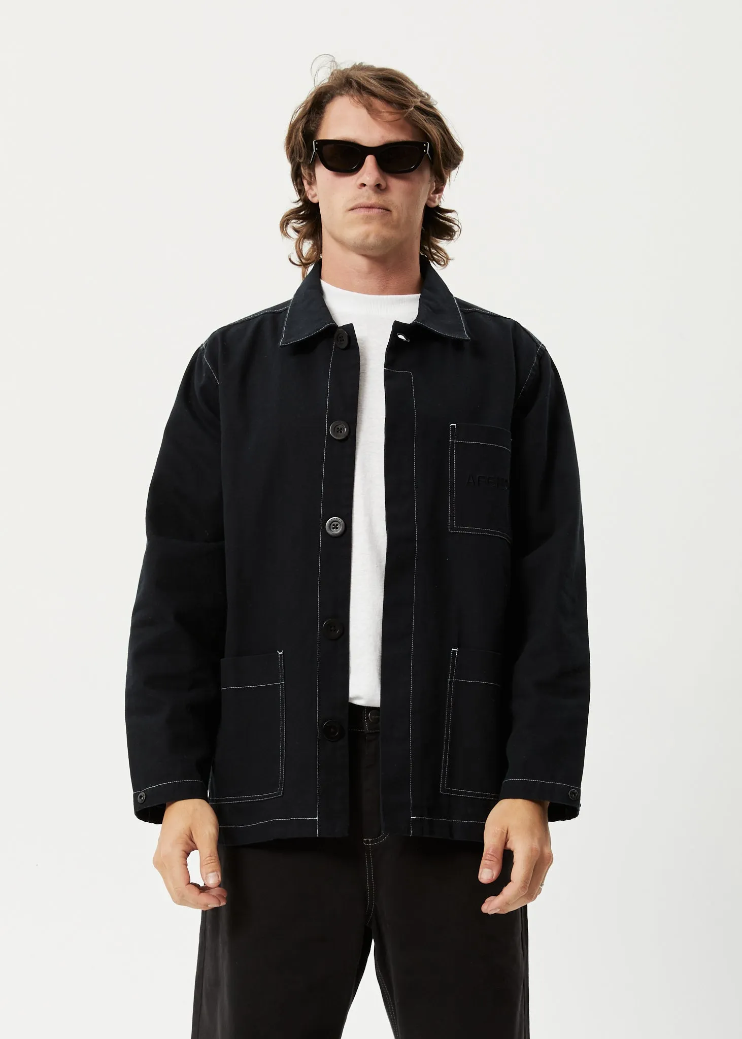 AFENDS Mens Diggers - Carpenter Jacket - Black