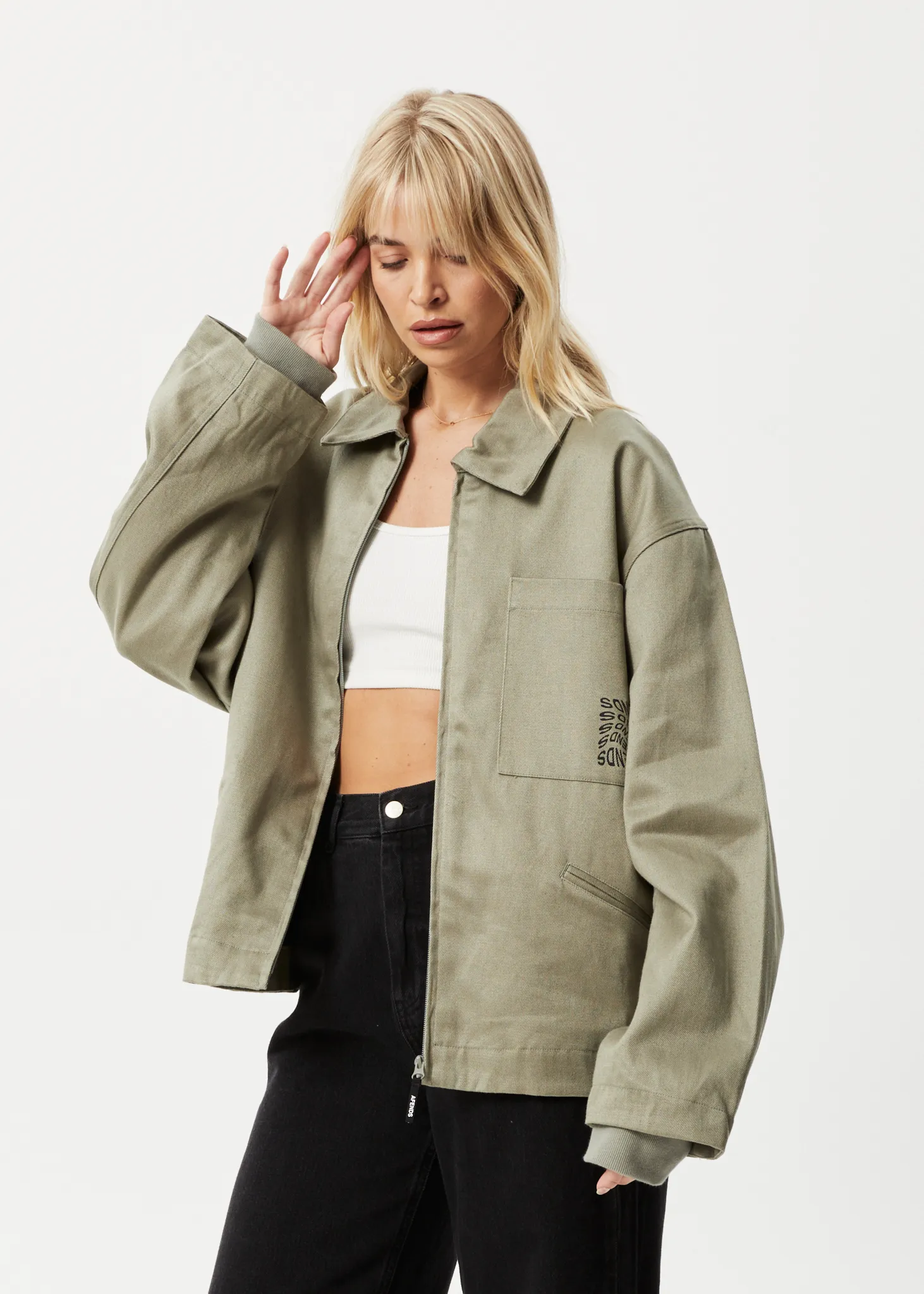 AFENDS Unisex Oracle - Carpenter Jacket - Olive