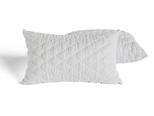 AJISH Soft Microfiber Bed Pillows Set of 2, 16 X 24 Inch Small Size Pillow - Cooling Pillows for Sleeping - Luxury Quilted Shape Pillows for Side, Stomach or Back Sleepers, White