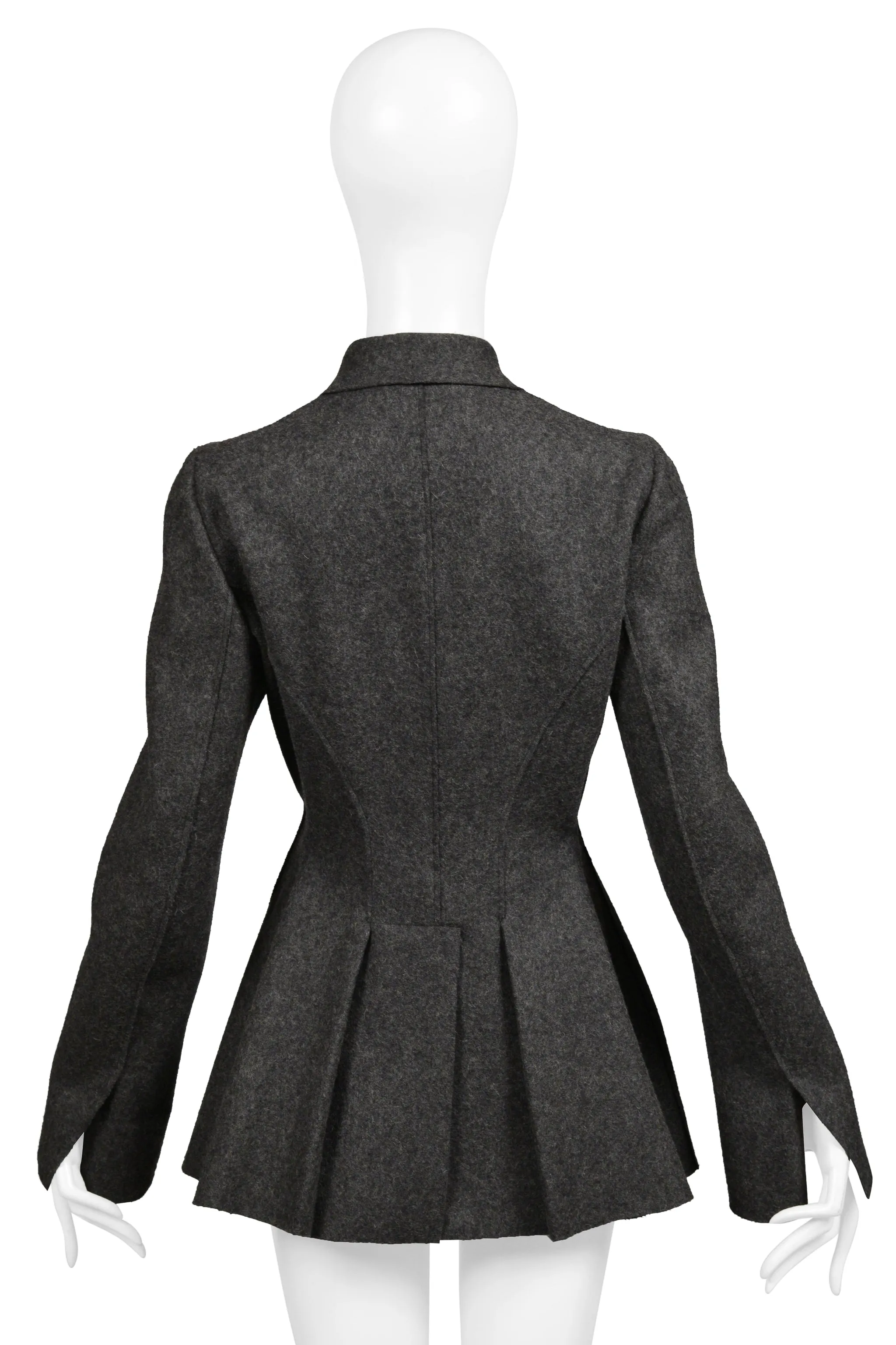 ALBERTA FERRETTI GREY WOOL FELT JACKET & SKIRT ENSEMBLE