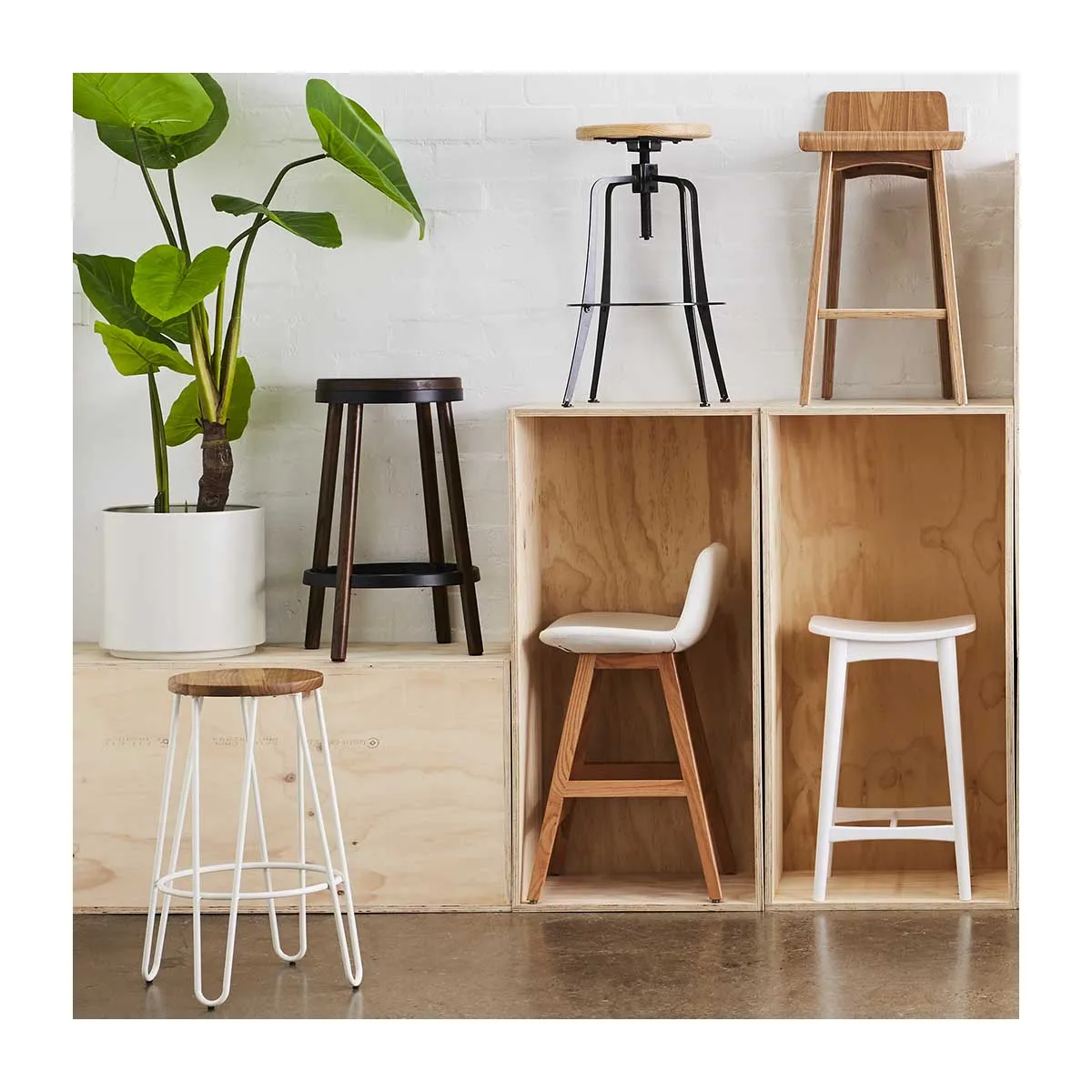 Alice Steel Bar Stool ( Set of 2)