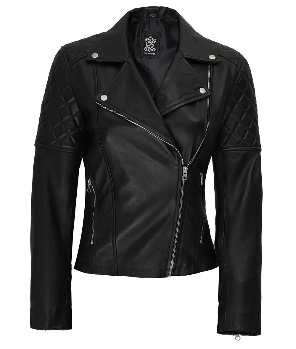 Asymmetrical Leather Jacket  Black Moto Jacket