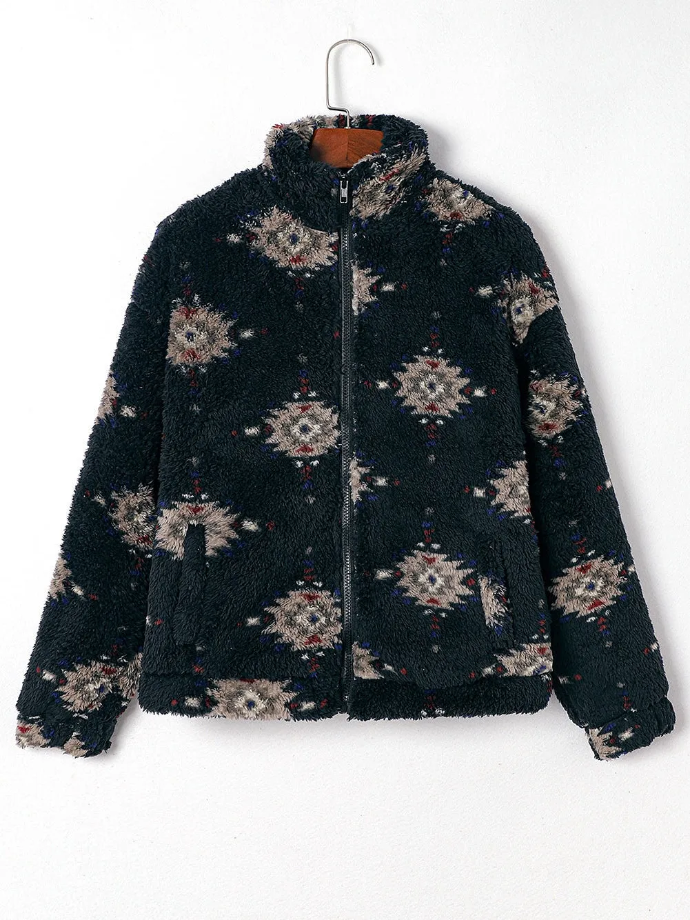 Aztec Print Sherpa Jacket