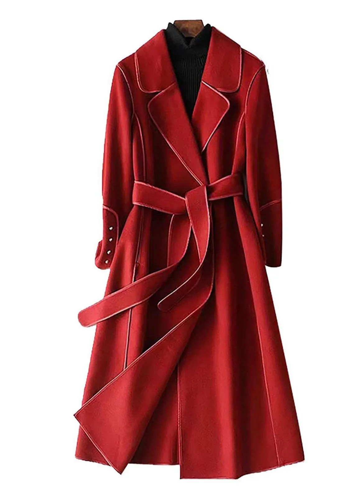 Belted Double Face Wool Coat