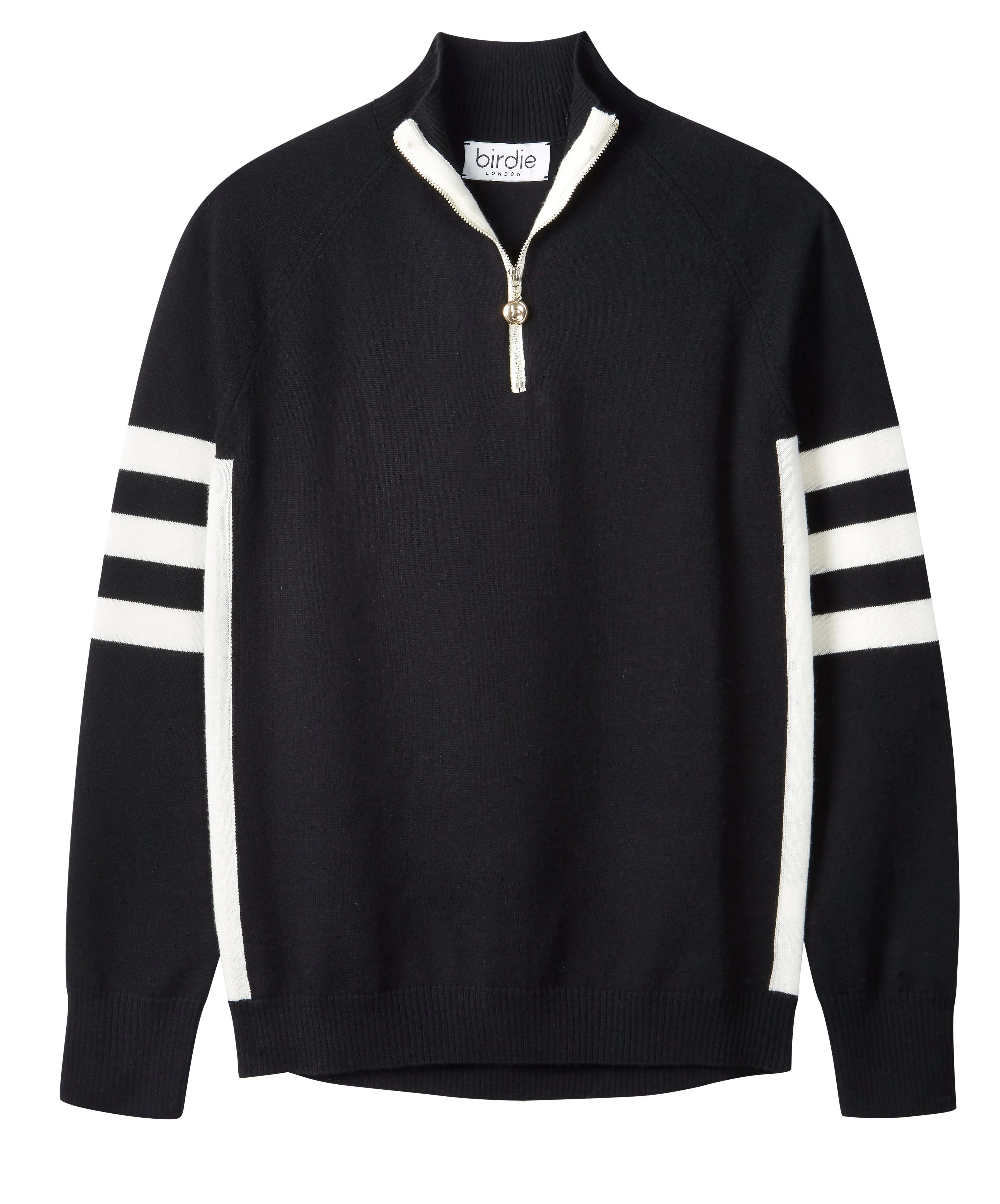 Birdie 5 zip jumper Black & Pale Cream