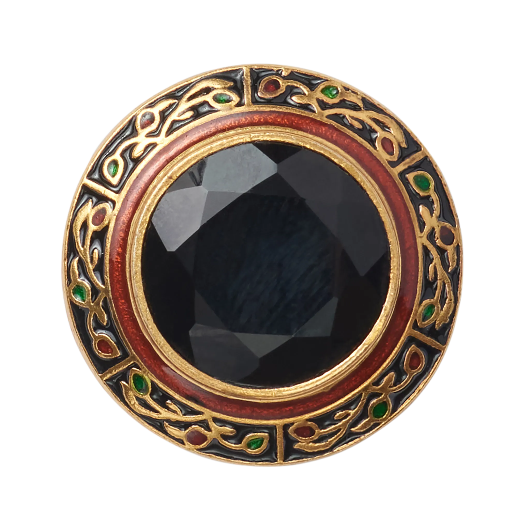 Black Stone w/ Enamel Button Large