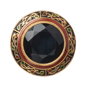 Black Stone w/ Enamel Button Large