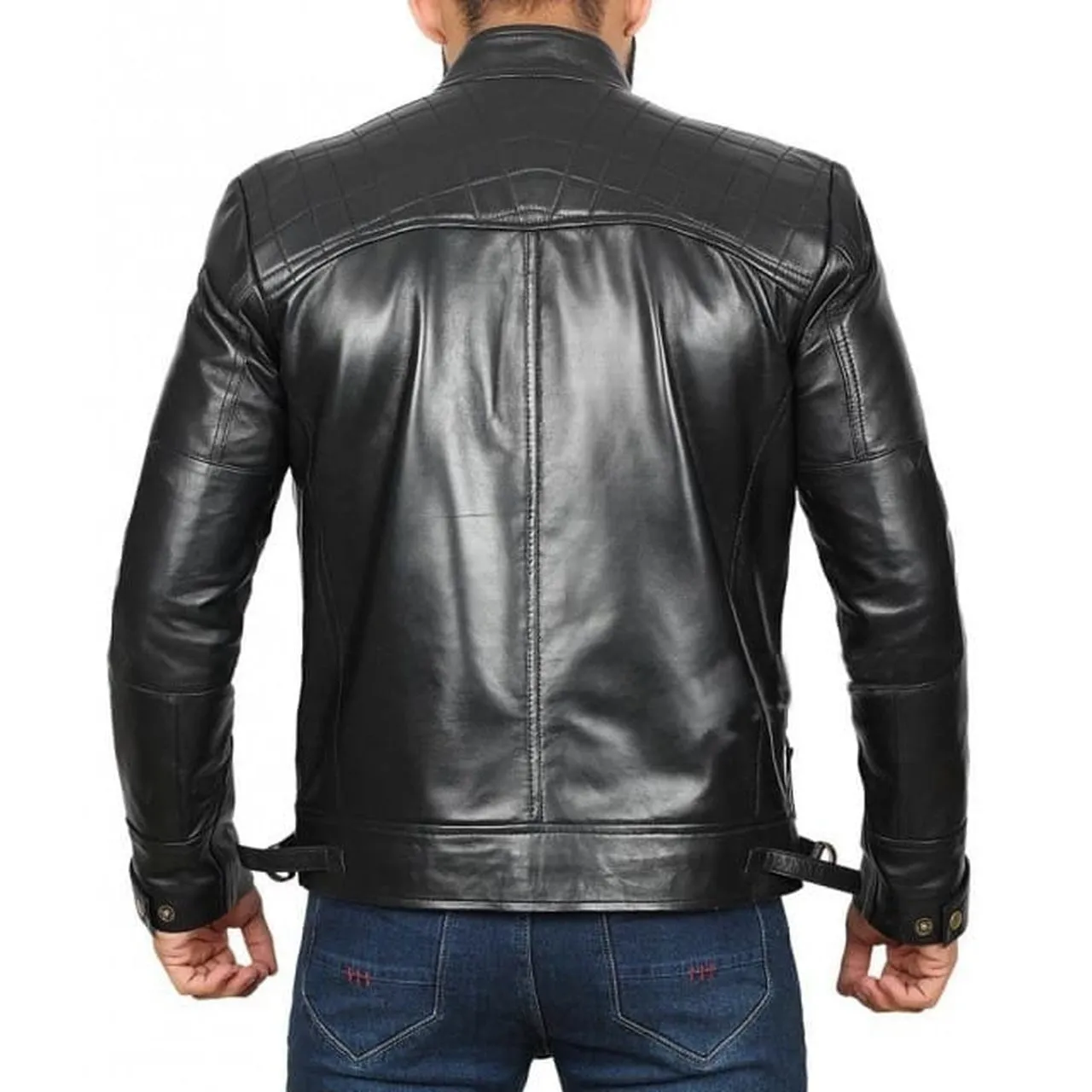 Black Stylish Genuine Leather Jacket for Men