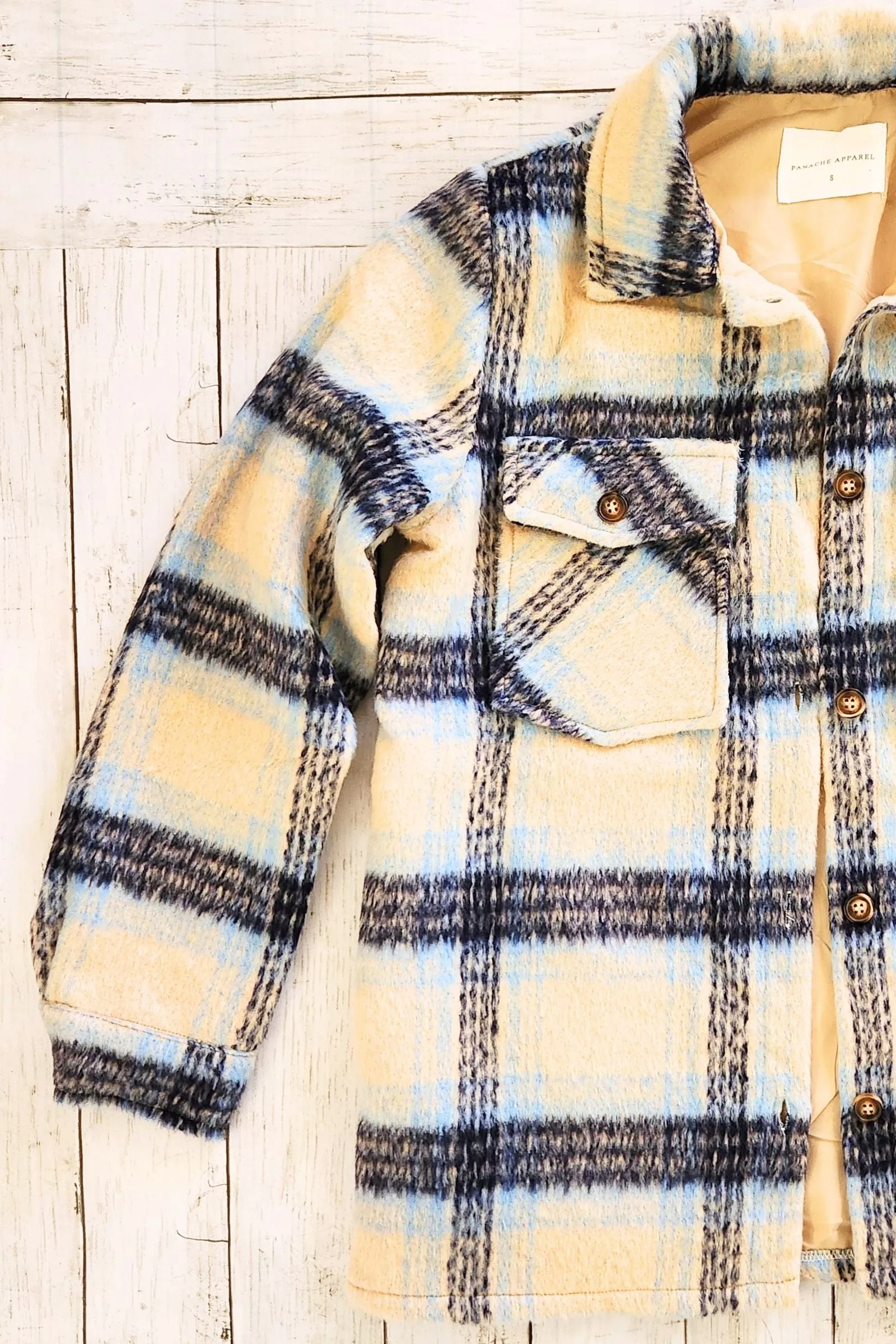 Blue & Cream Plaid Jacket