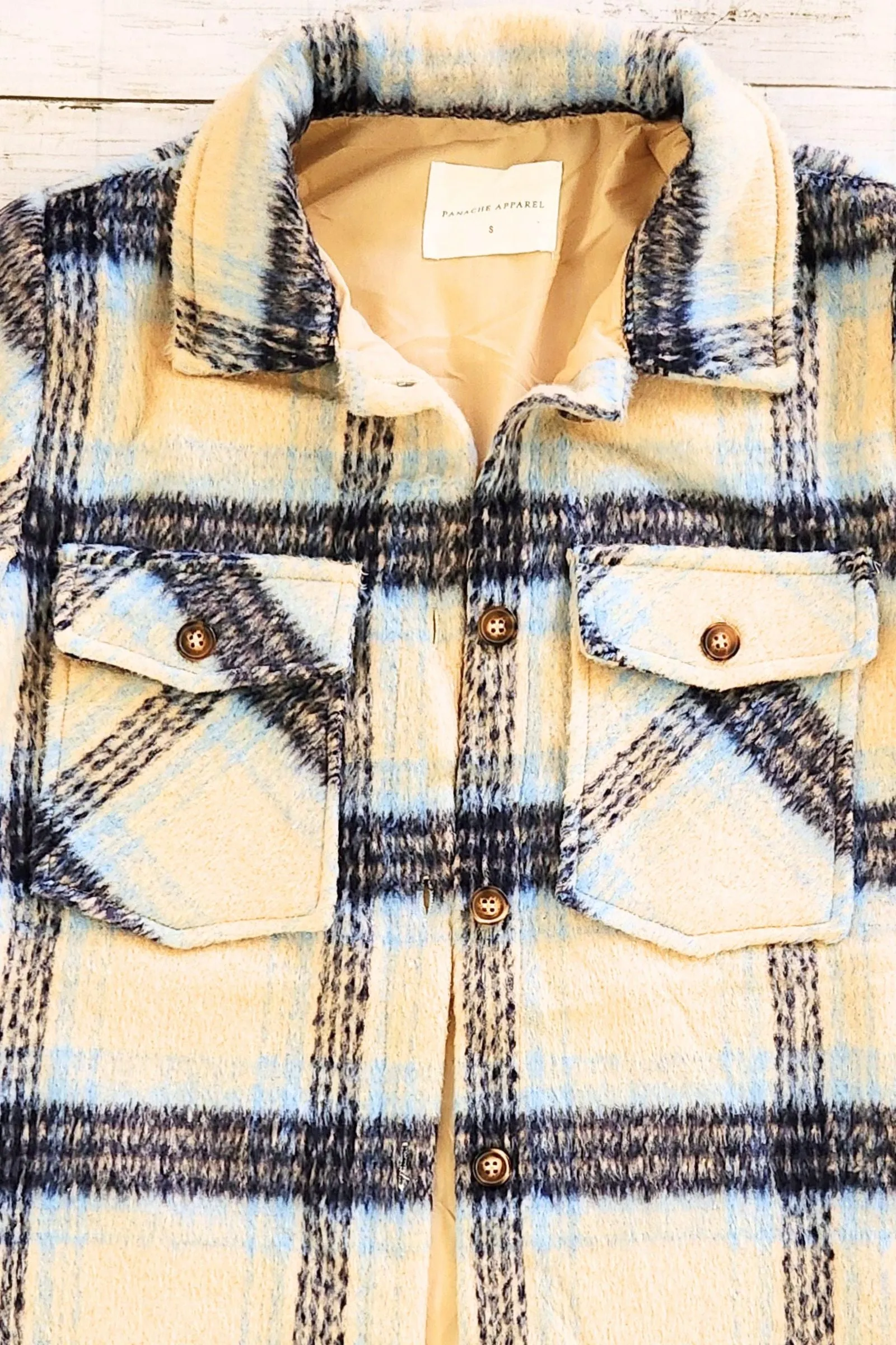 Blue & Cream Plaid Jacket