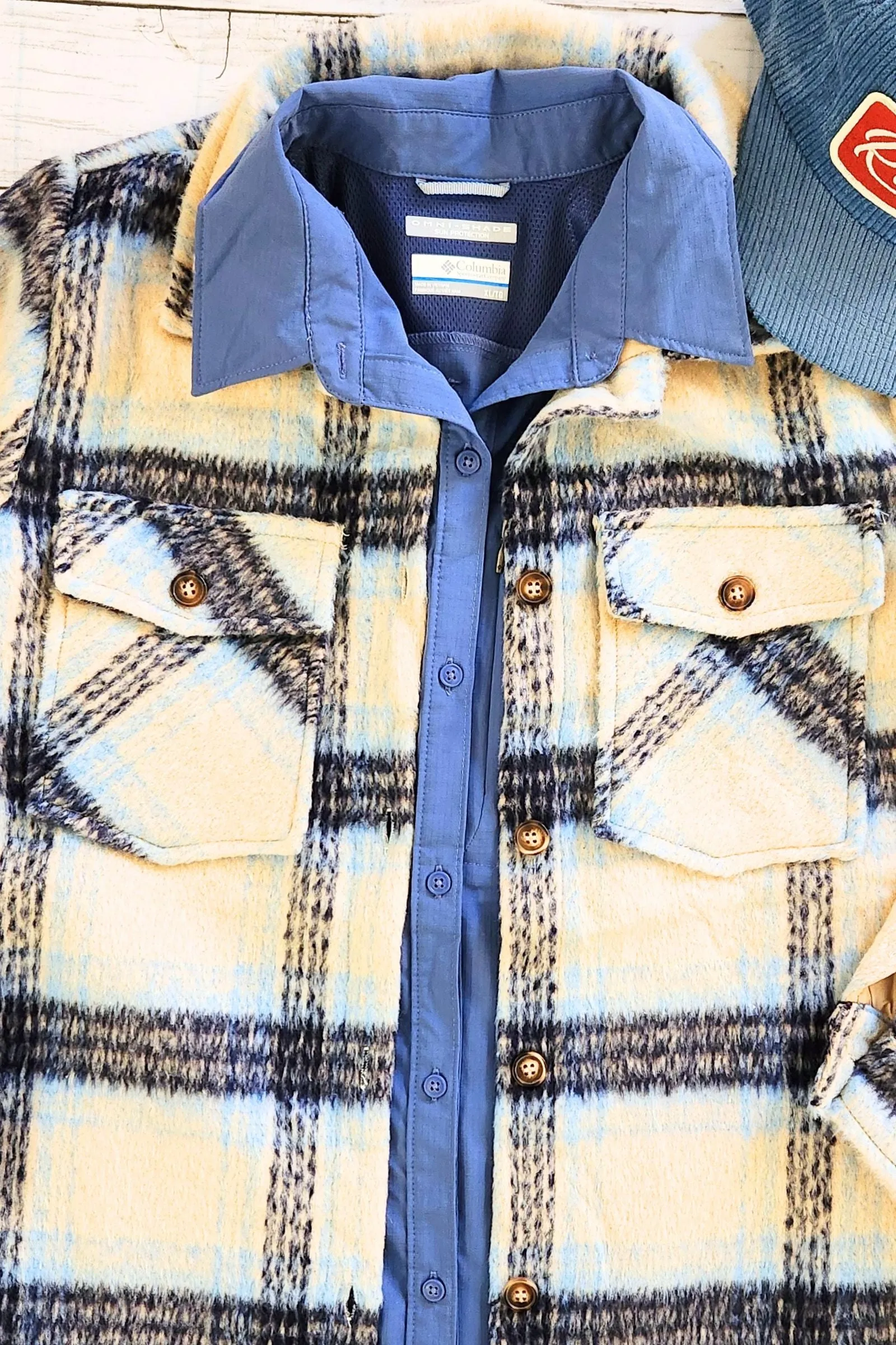 Blue & Cream Plaid Jacket