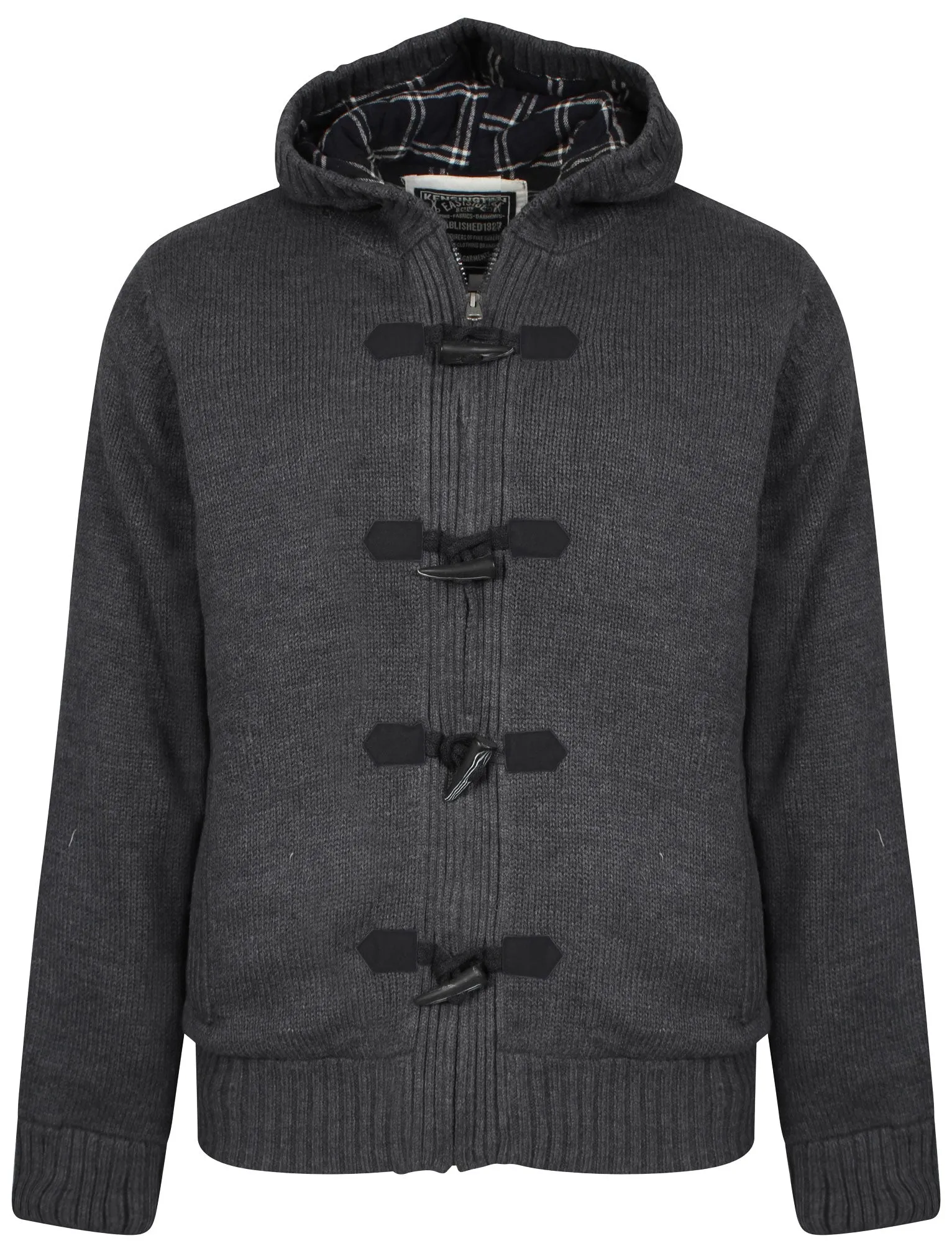 Burwell Heavy Knit Jacket in Charcoal Marl - Kensington Eastside