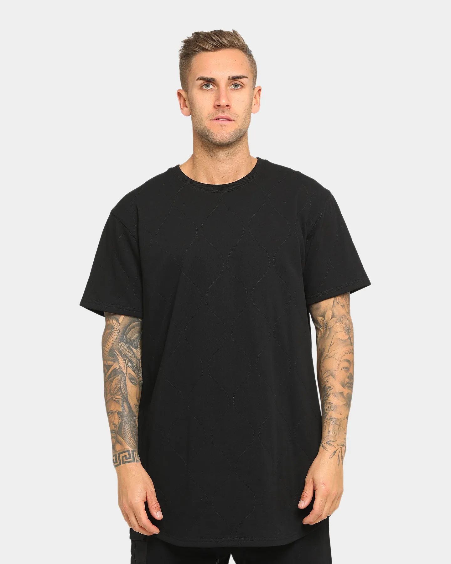 Carré Roadman Quilted Drop Short Sleeve T-Shirt Black